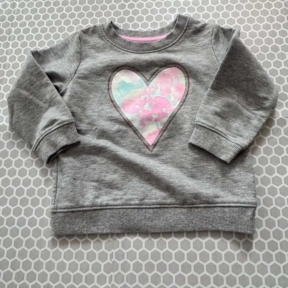Cat & Jack Gray Sweatshirt w Pink Neckline Accent Matching Leggings   Size 12M